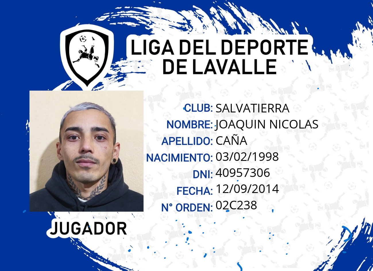 Foto carnet CAÑA, JOAQUIN NICOLAS
