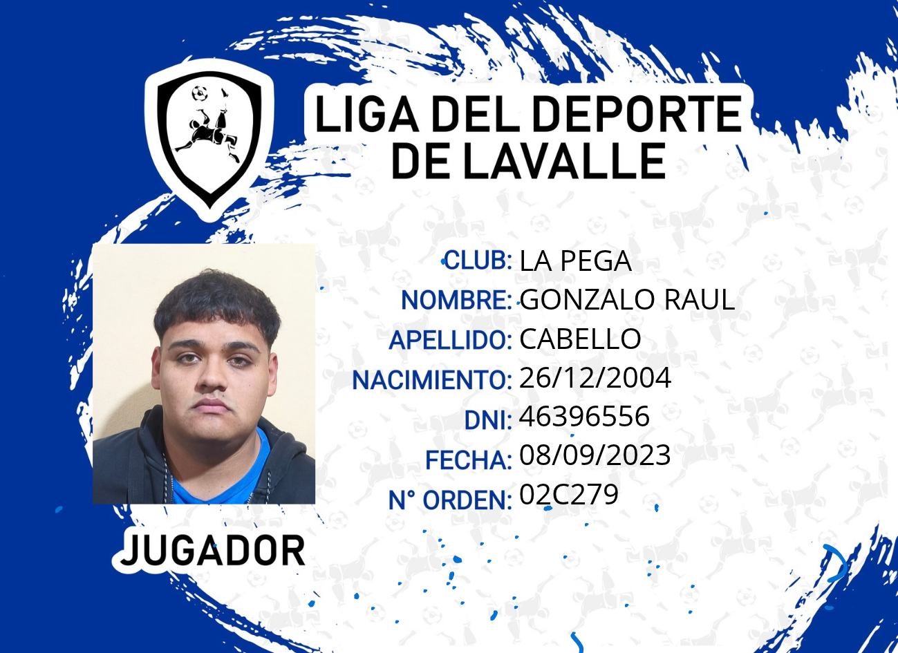 Foto carnet CABELLO, GONZALO RAUL