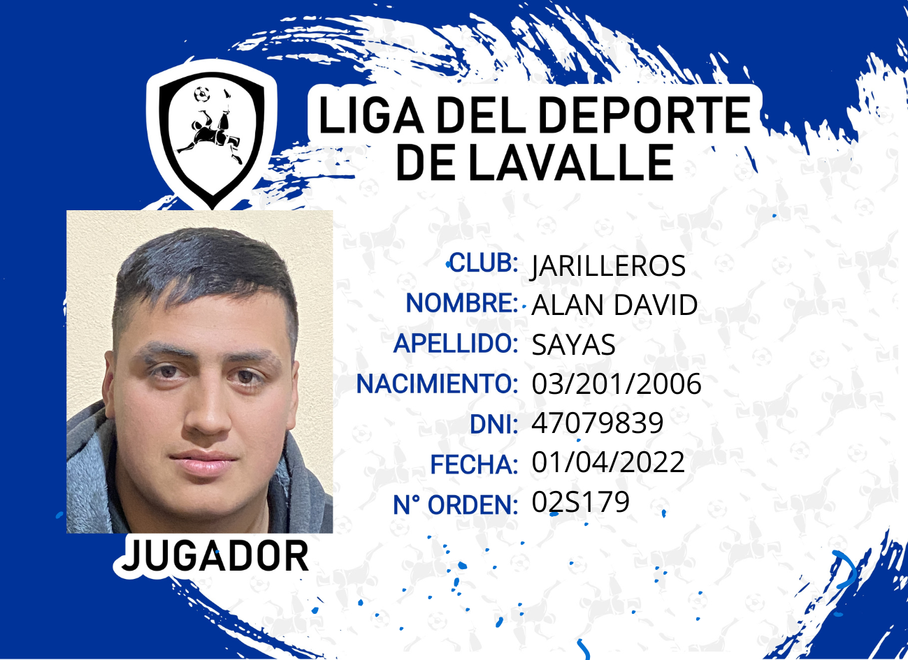 Foto carnet SAYAS, Alan