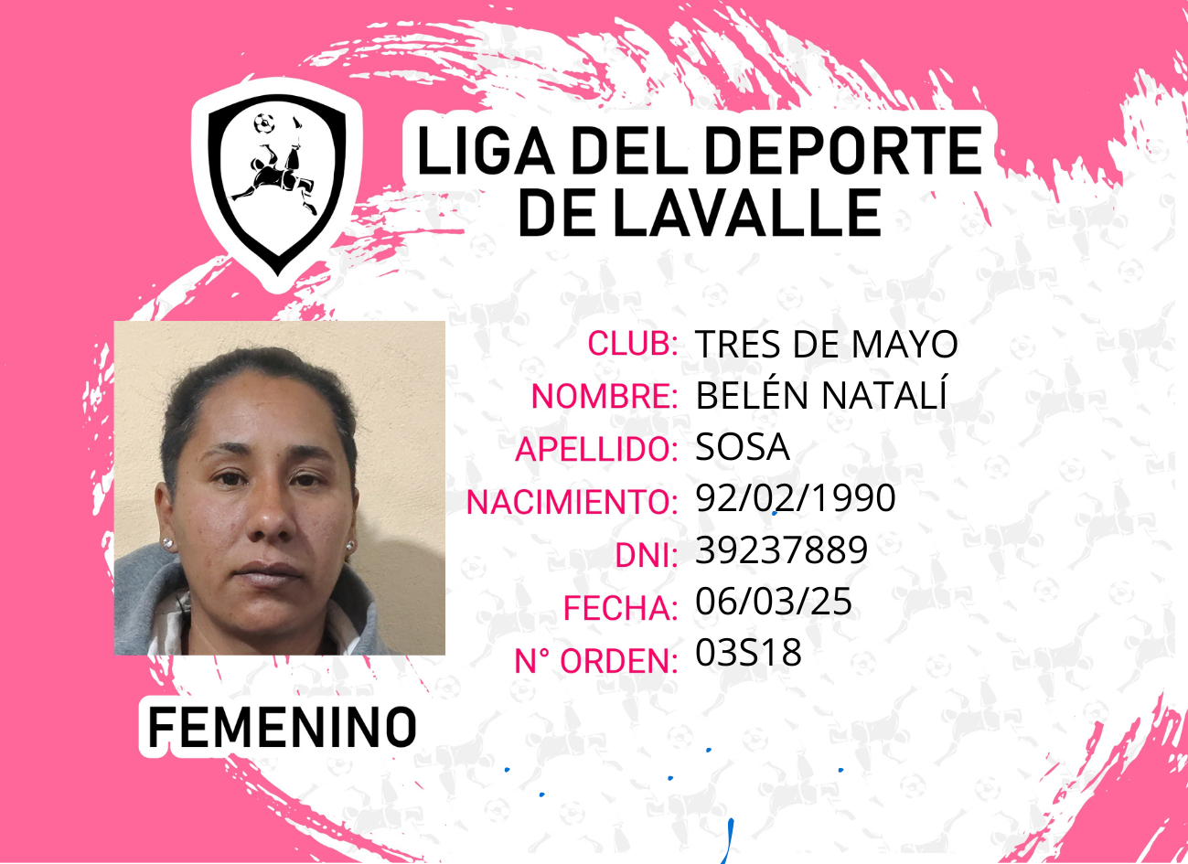 Foto carnet SOSA BELEN NATALI