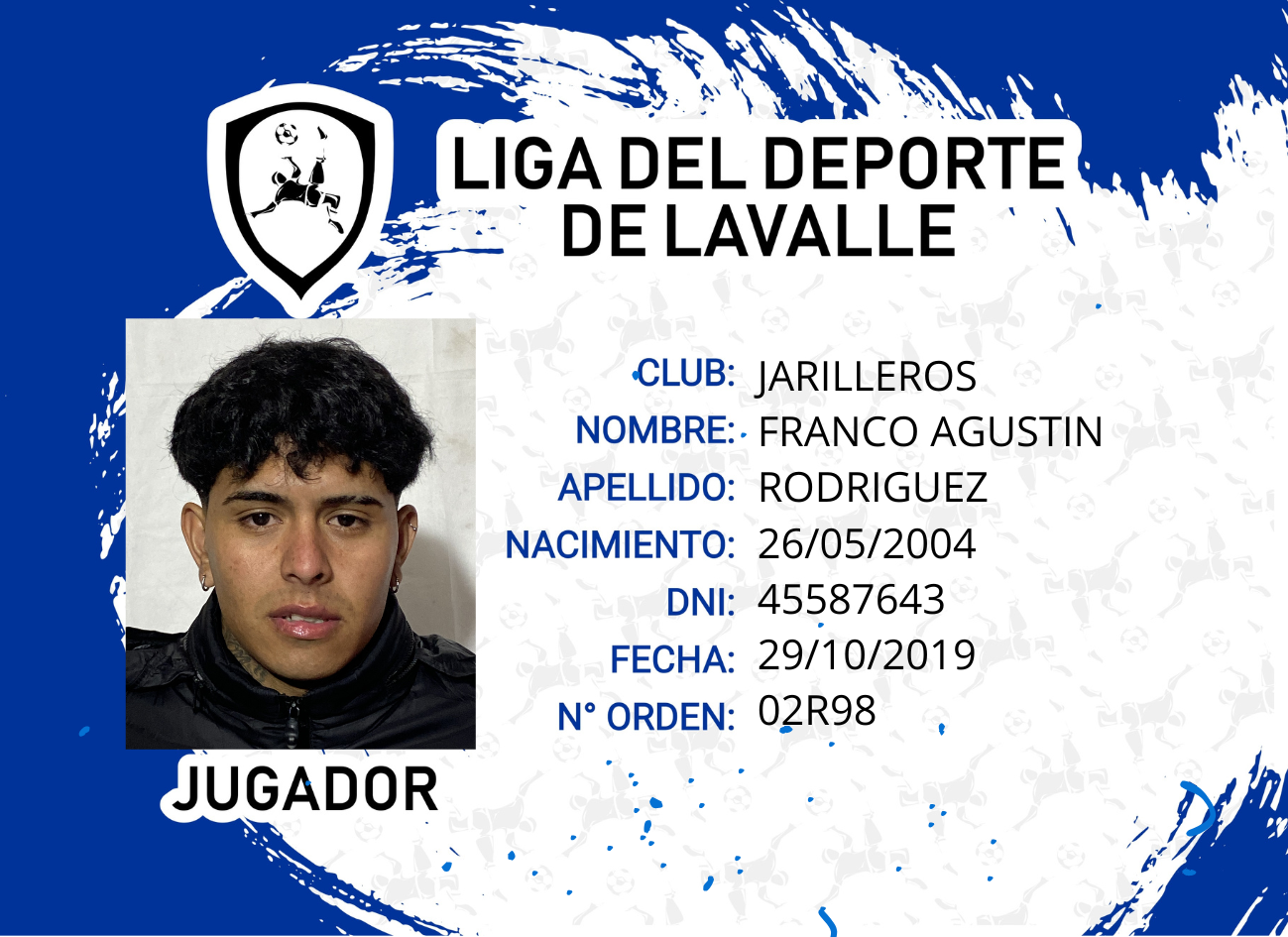 Foto carnet RODRIGUEZ FRANCO AGUSTIN