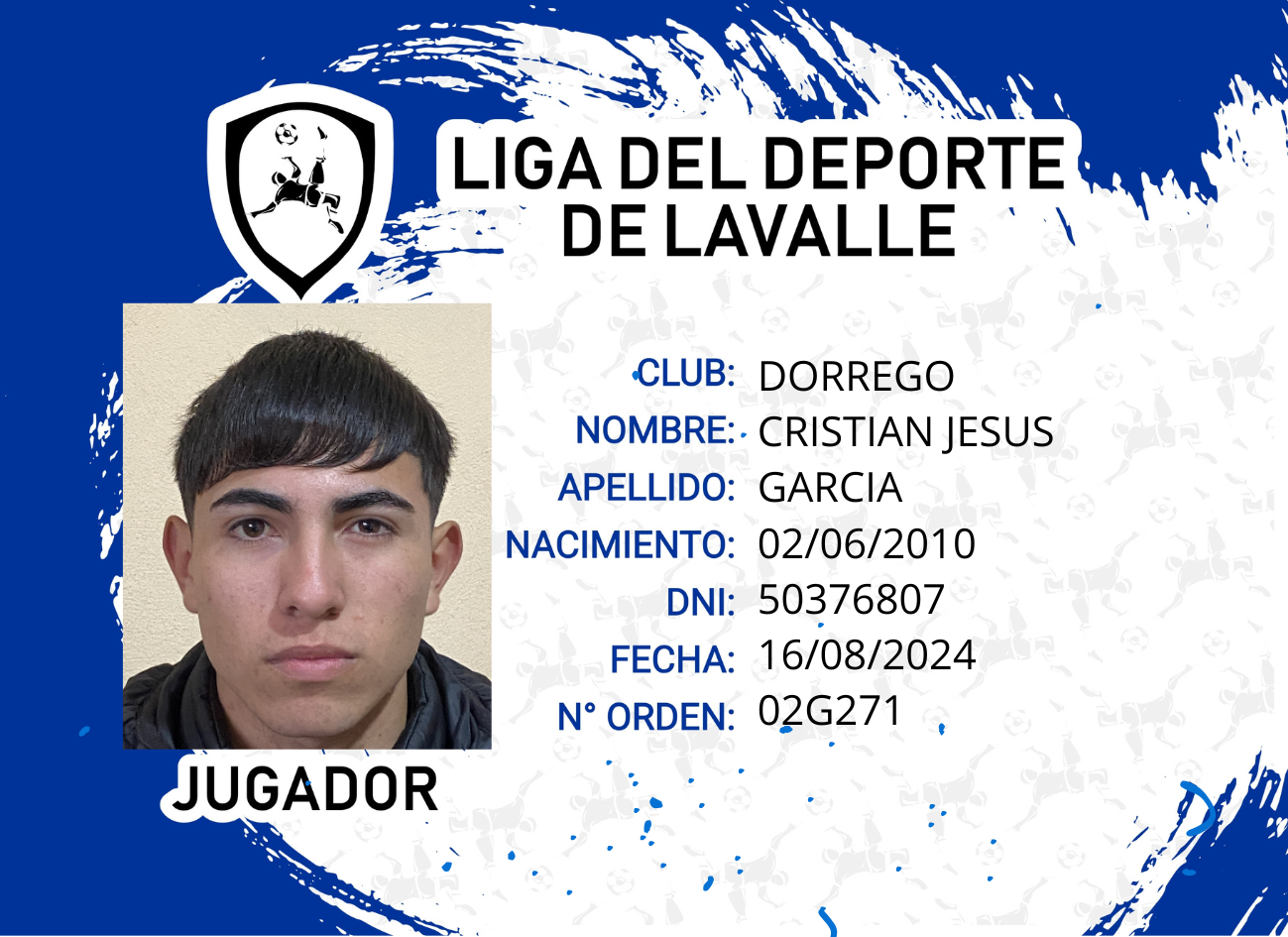Foto carnet GARCIA, CRISTIAN JESUS