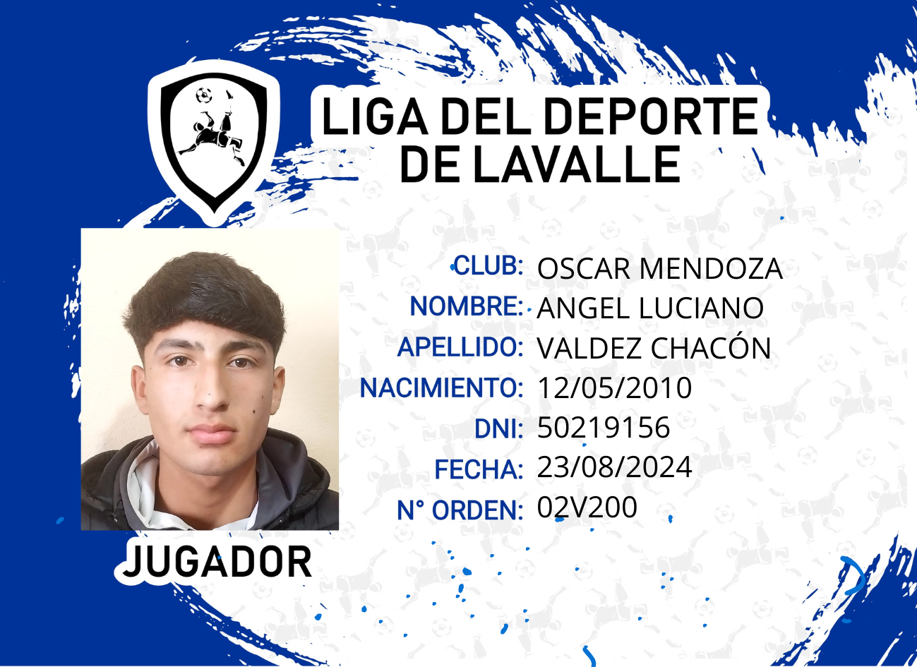 Foto carnet VALDEZ CHACON ANGEL LUCIANO
