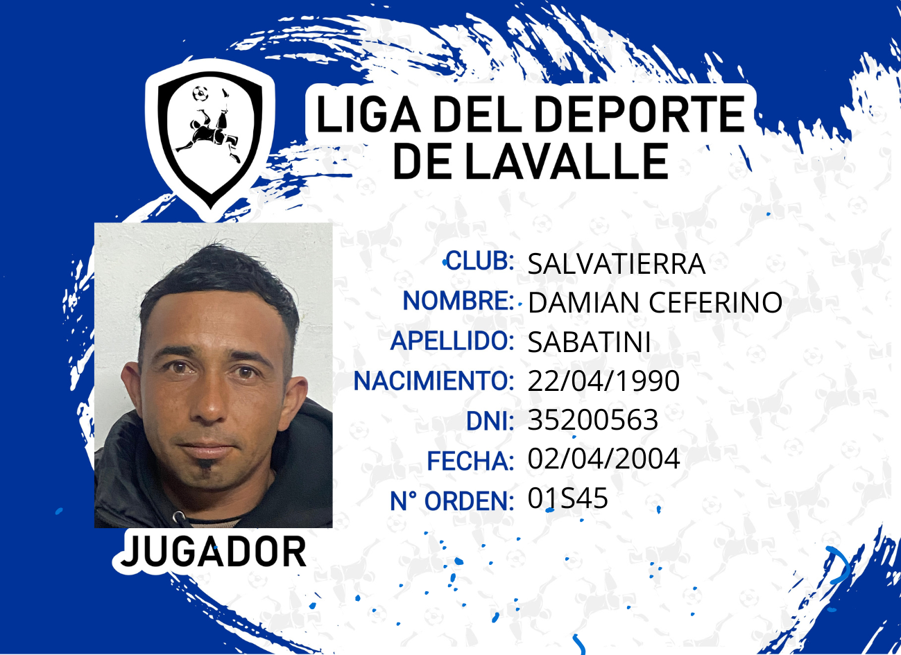 Foto carnet SABATINI DIEGO CEFERINO