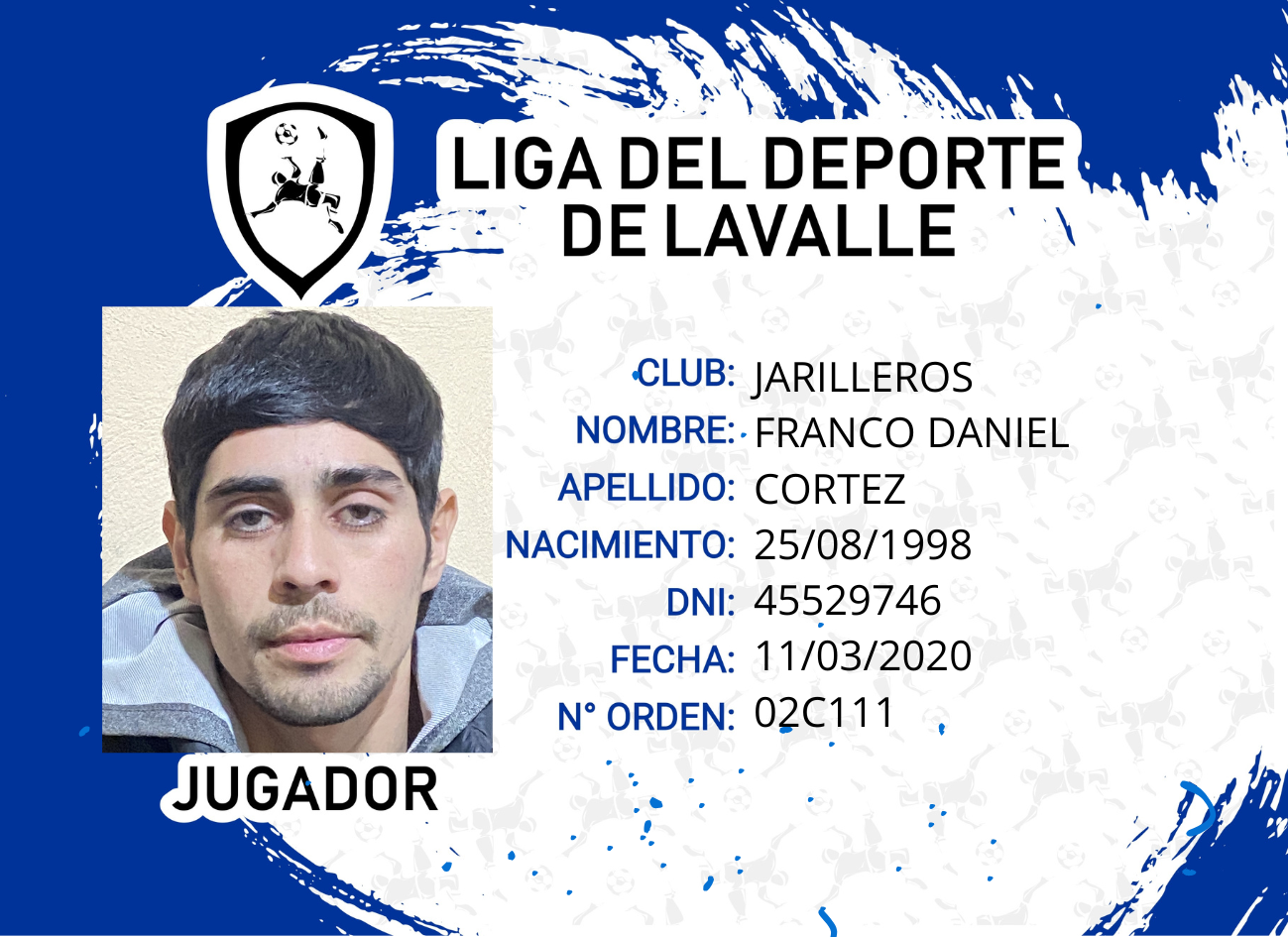 Foto carnet CORTEZ FRANCO DANIEL