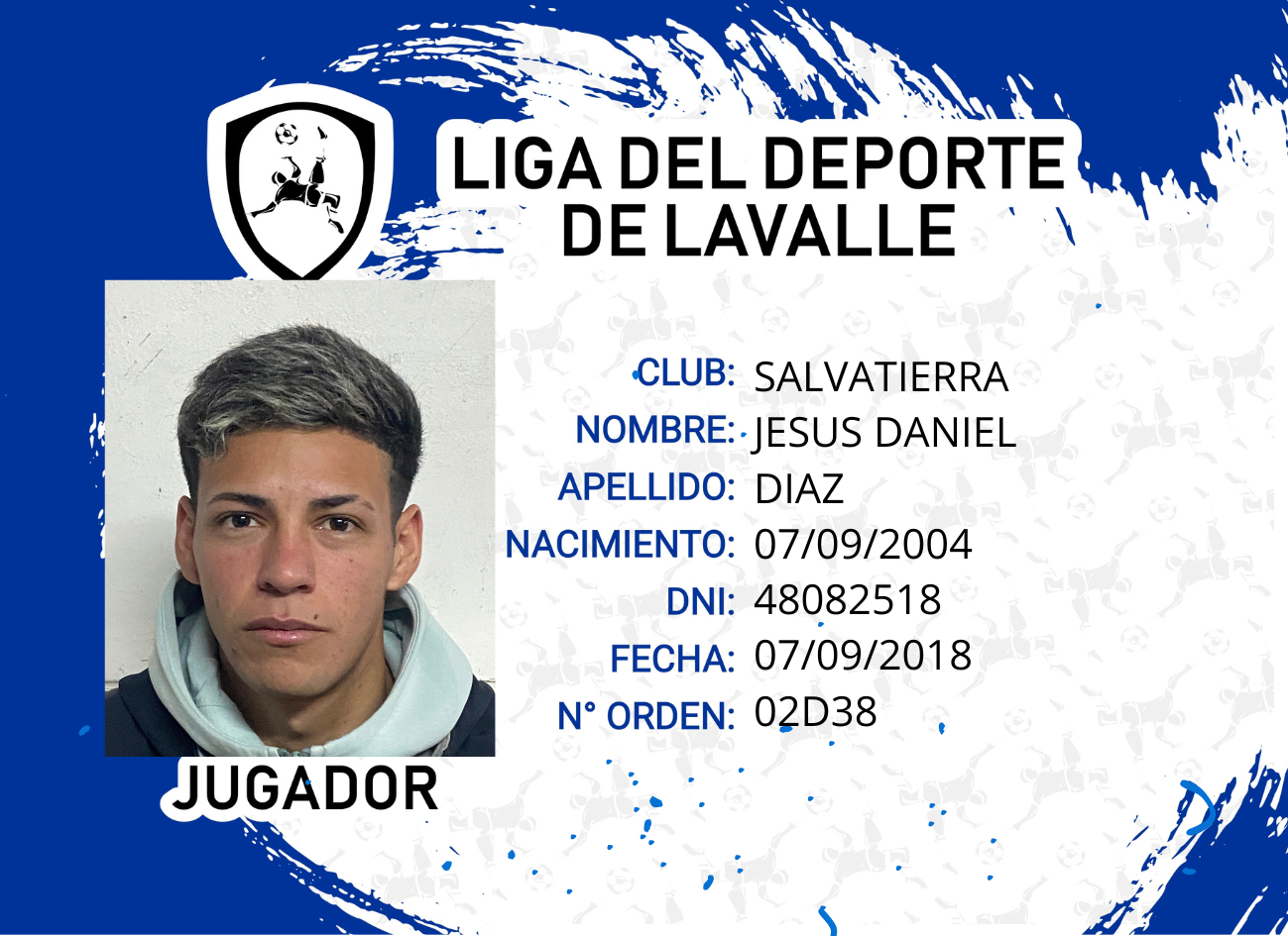 Foto carnet DIAZ JESUS DANIEL