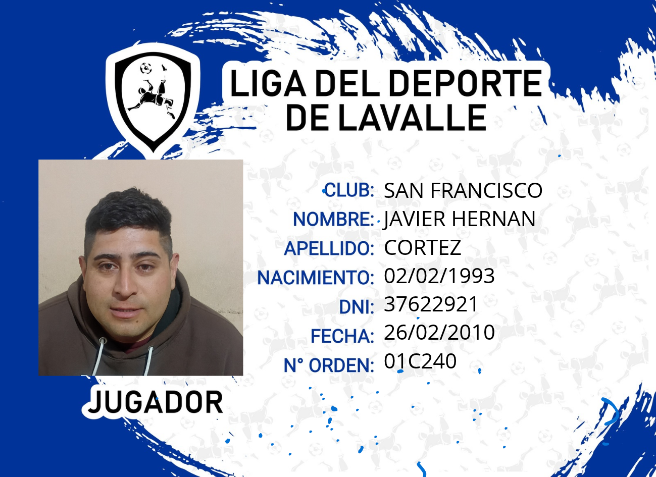 Foto carnet CORTEZ JAVIER HERNAN