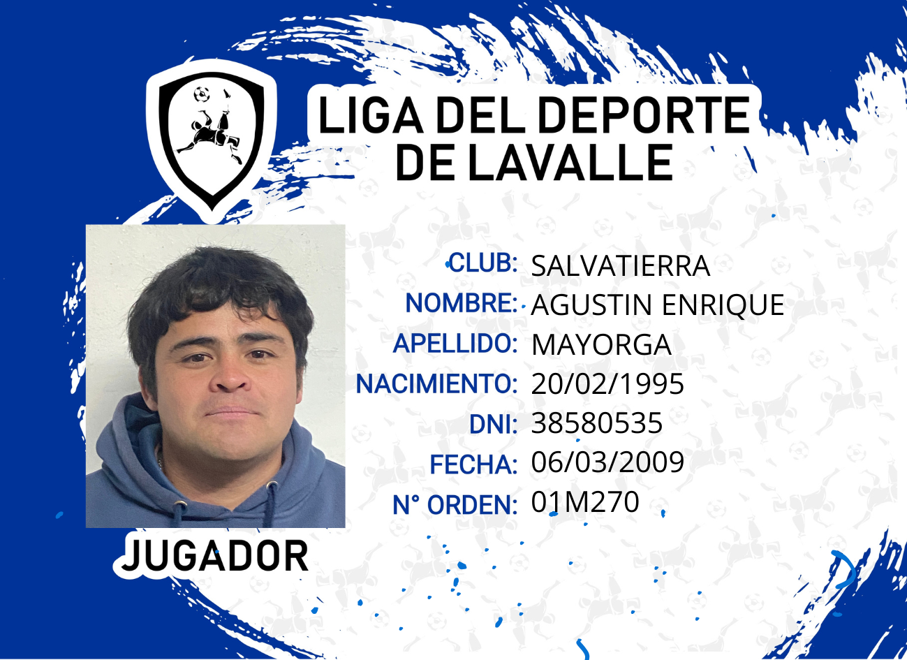 Foto carnet MAYORGA AGUSTIN ENRIQUE