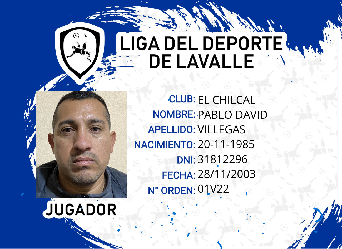 Foto carnet VILLEGAS PABLO DAVID
