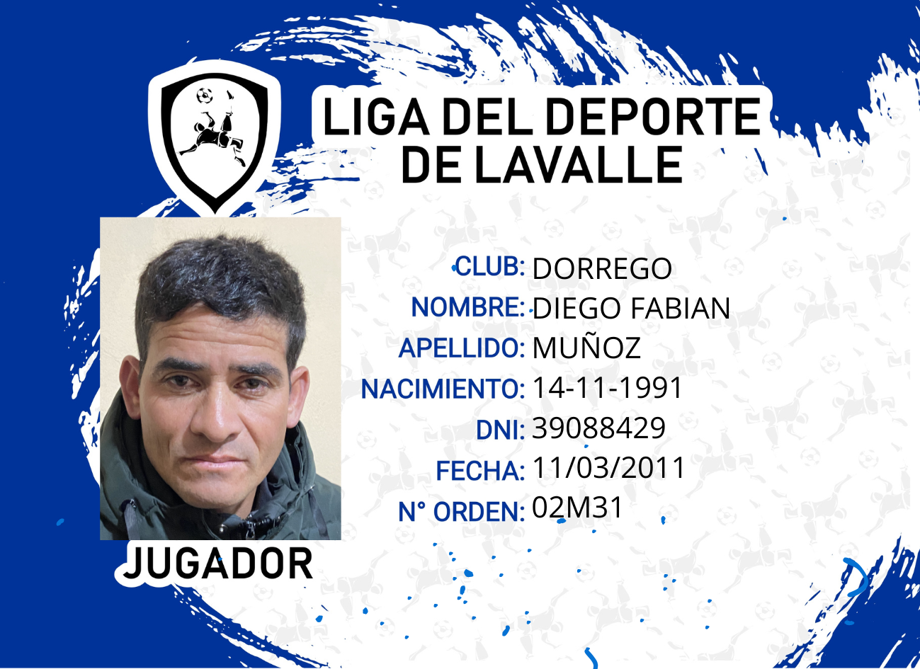 Foto carnet MUÑOZ DIEGO FABIAN