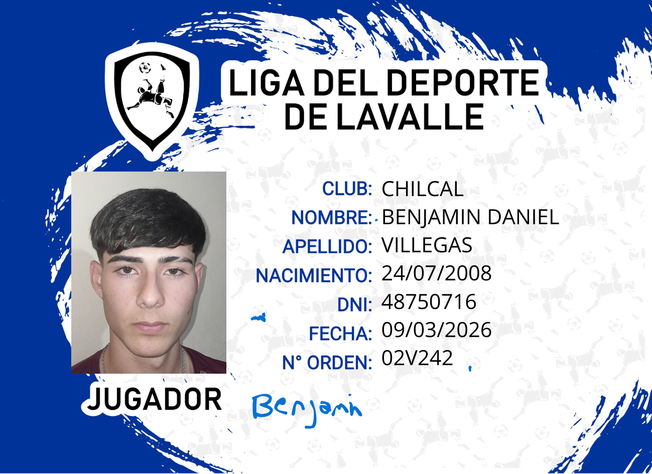 Foto carnet VILLEGAS, BENJAMIN DANIEL
