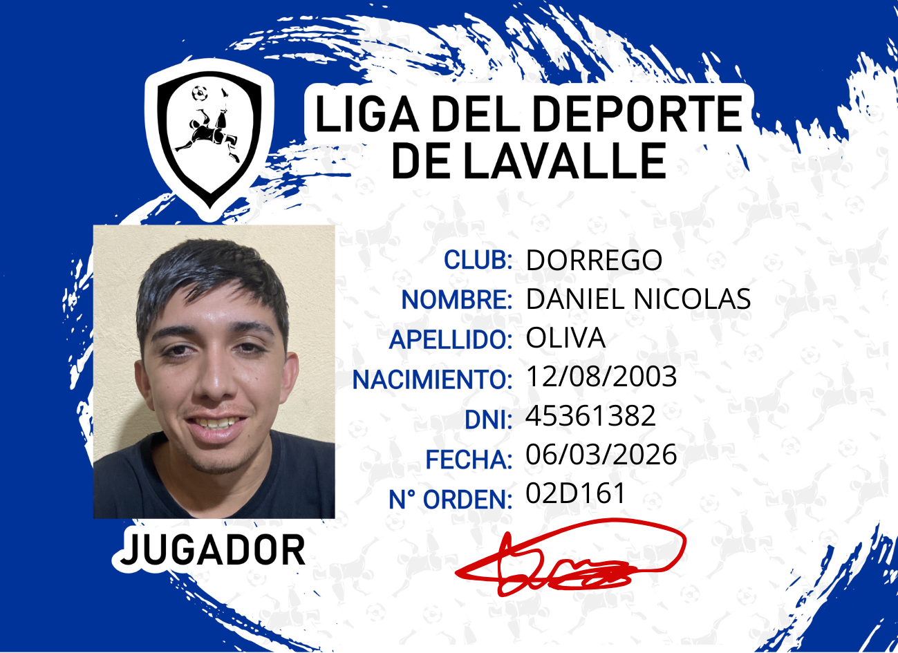 Foto carnet OLIVA DANIEL NICOLAS