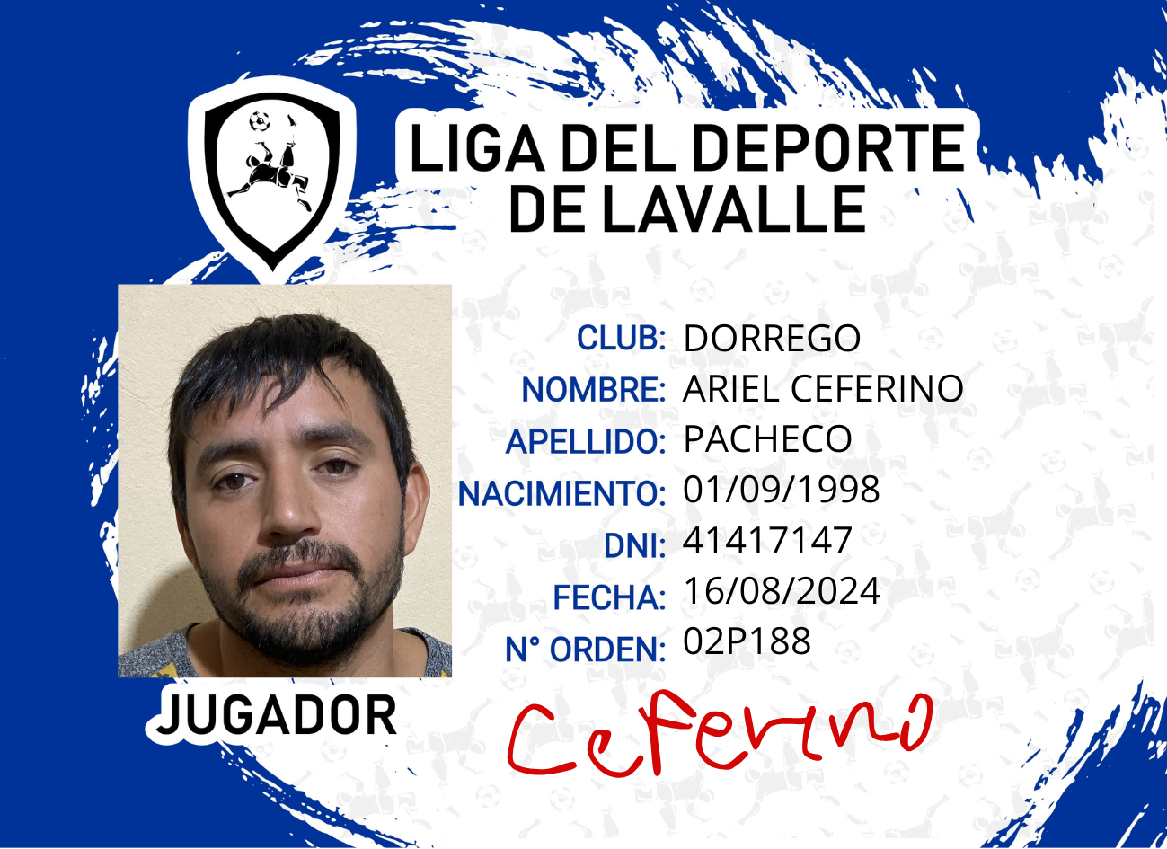 Foto carnet PACHECO ARIEL CEFERINO