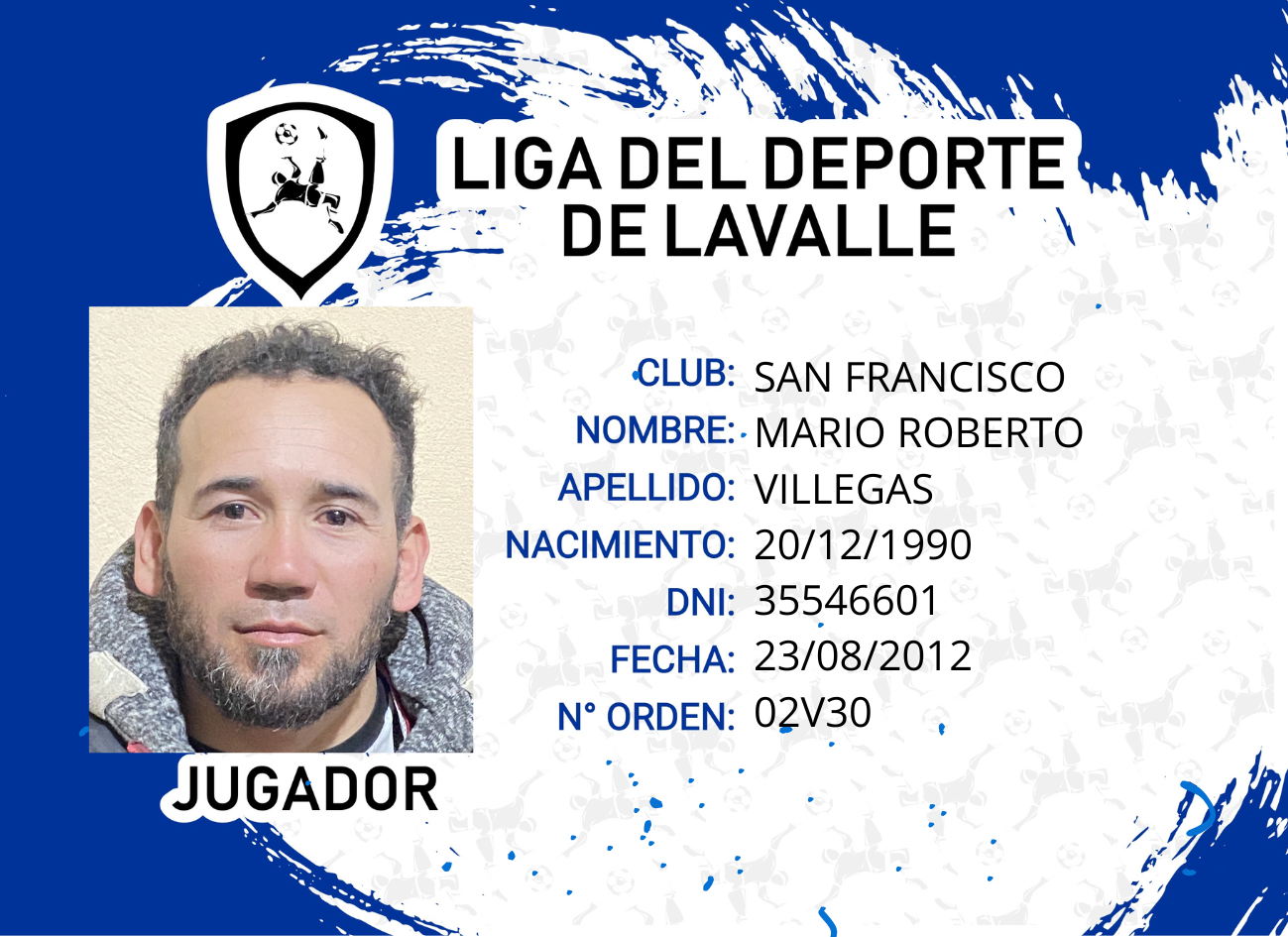 Foto carnet VILLEGAS MARIO