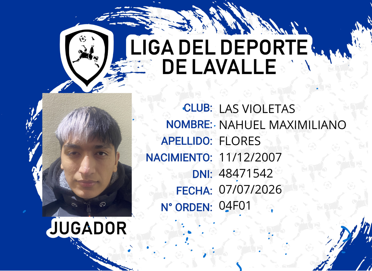 Foto carnet FLORES, NAHUEL MAXIMILIANO