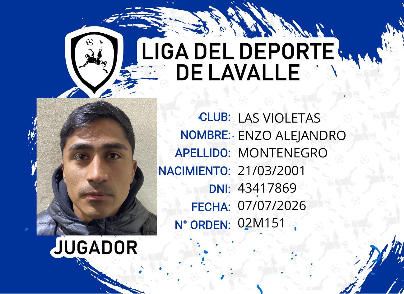 Foto carnet MONTENEGRO, ENZO ALEJANDRO