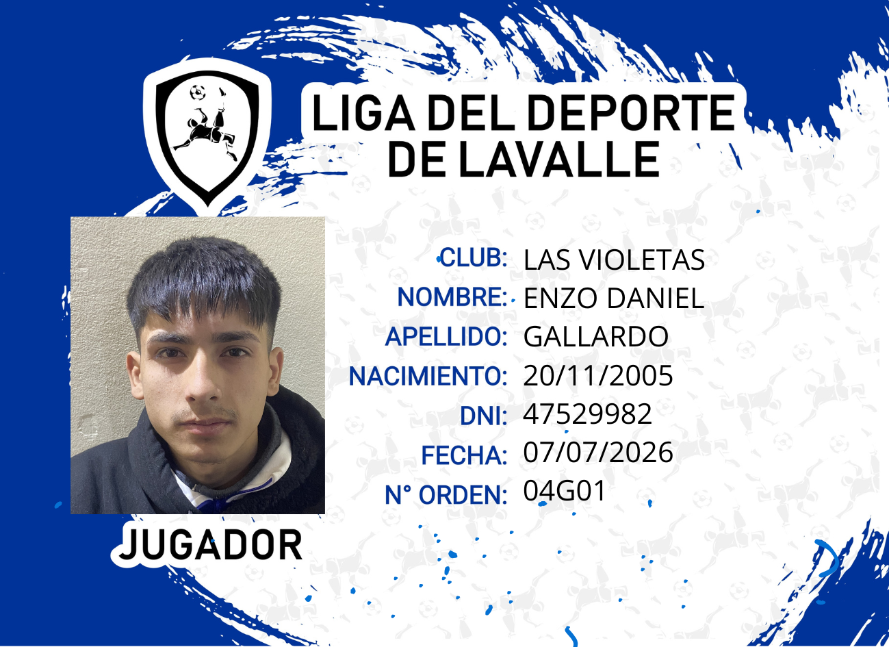 Foto carnet GALLARDO, ENZO DANIEL