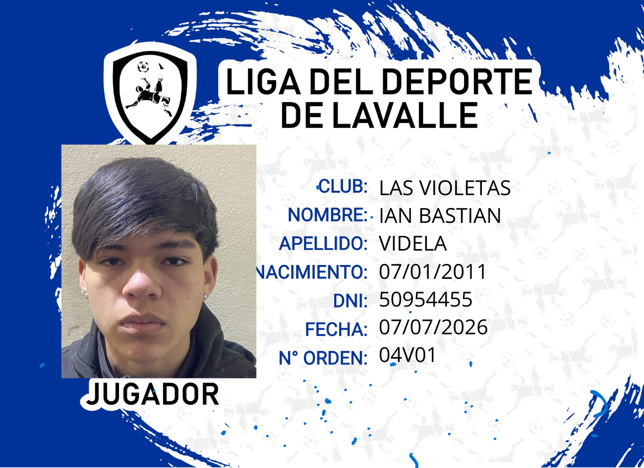 Foto carnet VIDELA, IAN BASTIAN
