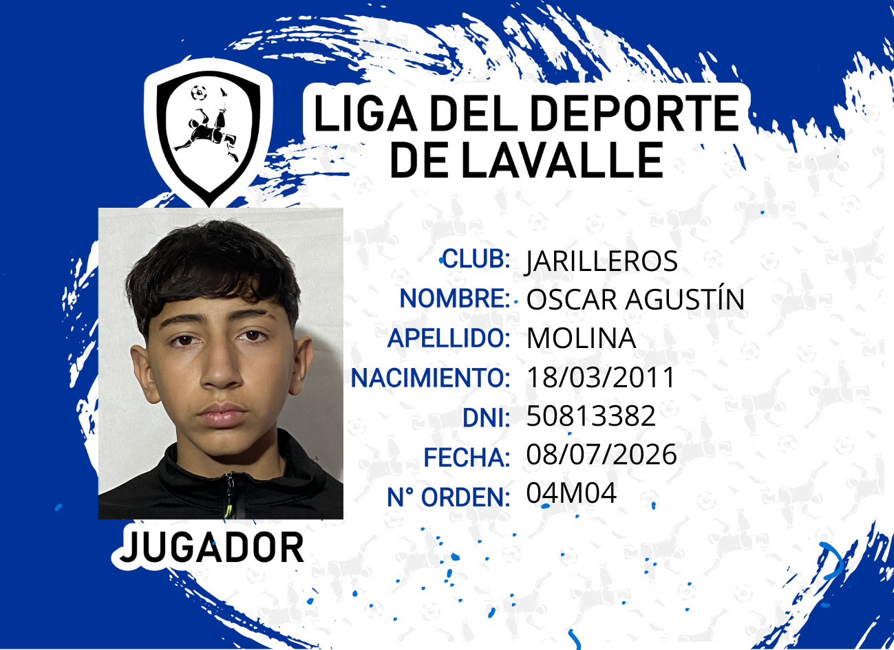 Foto carnet MOLINA OSCAR AGUSTIN