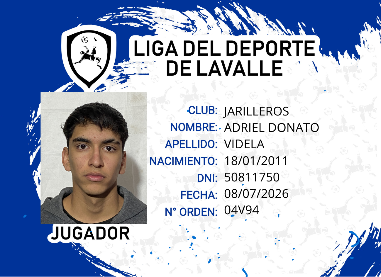 Foto carnet VIDELA ADRIEL DONATO