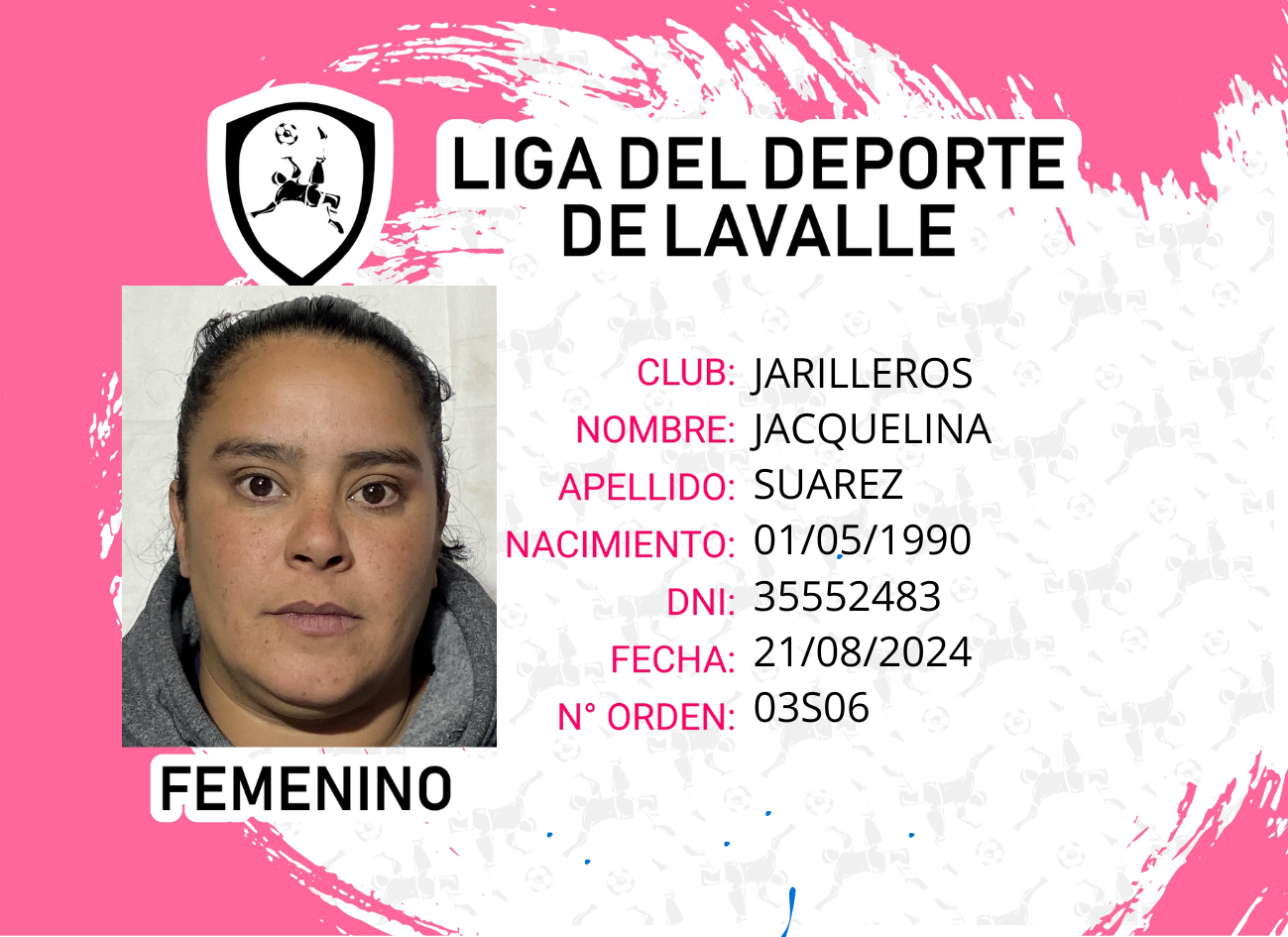 Foto carnet SUAREZ, MARIELA JACQUELINA GISELLE