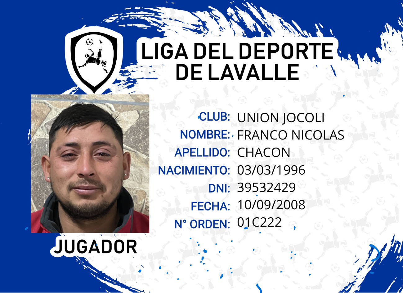 Foto carnet CHACON, FRANCO NICOLAS