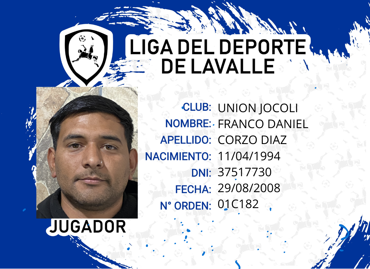Foto carnet CORZO DIAZ, FRANCO DANIEL